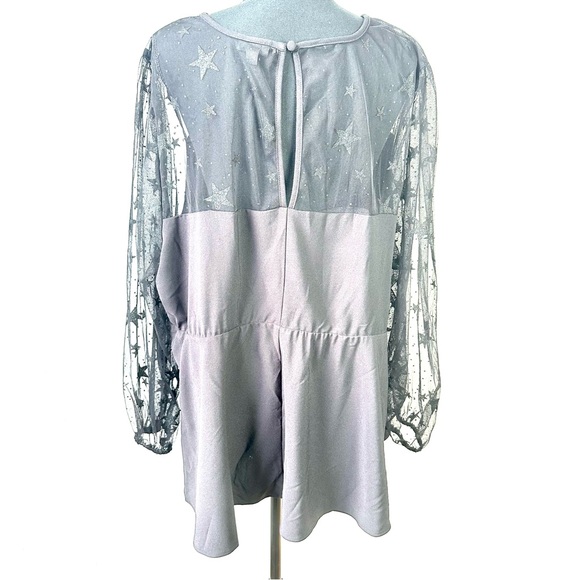 TORRID | Black Long Sleeve MIDI Dress, Star Sheer Sleeve | Size 4 - Picture 5 of 13